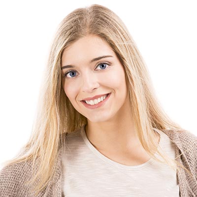 Portrait of a beautiful blonde woman smiling, isolated over white background Portrait of a beautiful blonde woman smiling, isolated over white background